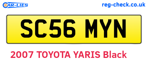 SC56MYN are the vehicle registration plates.