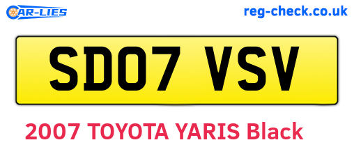 SD07VSV are the vehicle registration plates.