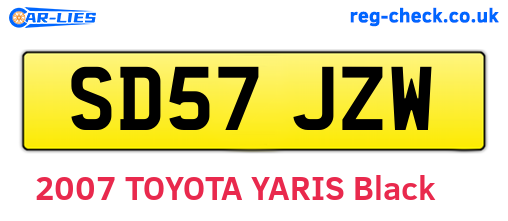 SD57JZW are the vehicle registration plates.