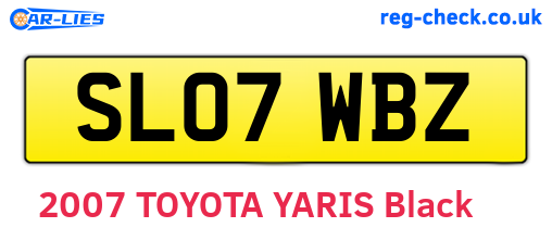 SL07WBZ are the vehicle registration plates.
