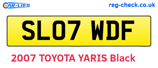 SL07WDF are the vehicle registration plates.