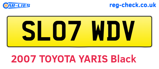 SL07WDV are the vehicle registration plates.