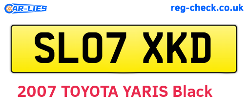 SL07XKD are the vehicle registration plates.