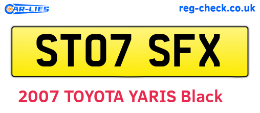 ST07SFX are the vehicle registration plates.