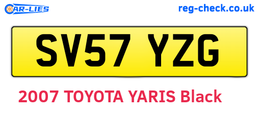 SV57YZG are the vehicle registration plates.