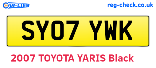SY07YWK are the vehicle registration plates.