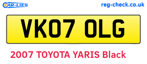 VK07OLG are the vehicle registration plates.