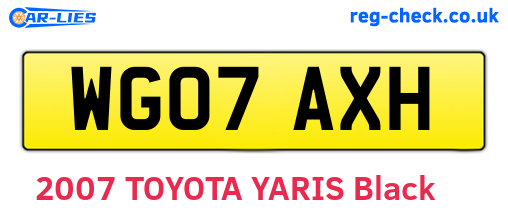 WG07AXH are the vehicle registration plates.