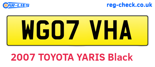 WG07VHA are the vehicle registration plates.