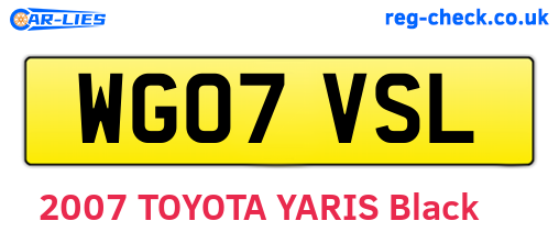WG07VSL are the vehicle registration plates.