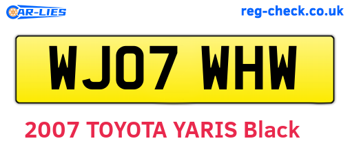 WJ07WHW are the vehicle registration plates.