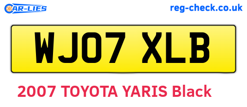 WJ07XLB are the vehicle registration plates.