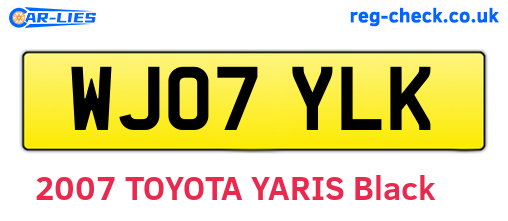 WJ07YLK are the vehicle registration plates.