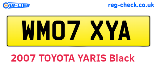 WM07XYA are the vehicle registration plates.