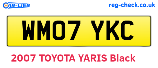WM07YKC are the vehicle registration plates.