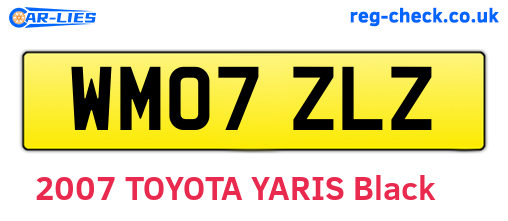 WM07ZLZ are the vehicle registration plates.