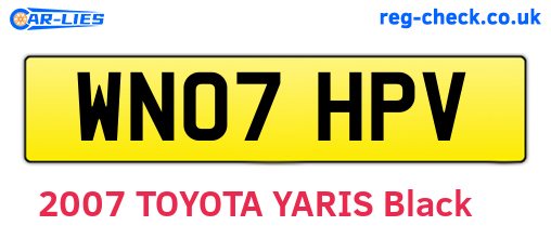 WN07HPV are the vehicle registration plates.