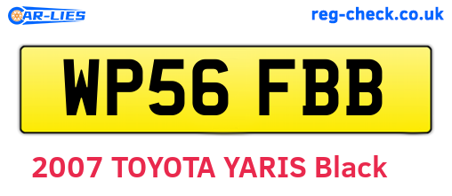 WP56FBB are the vehicle registration plates.