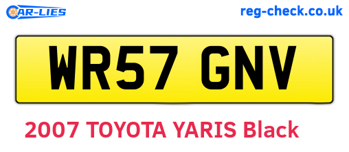 WR57GNV are the vehicle registration plates.