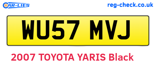 WU57MVJ are the vehicle registration plates.