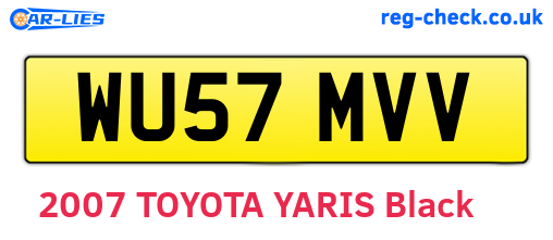WU57MVV are the vehicle registration plates.