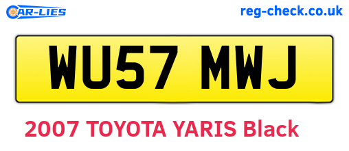 WU57MWJ are the vehicle registration plates.