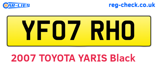 YF07RHO are the vehicle registration plates.