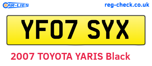 YF07SYX are the vehicle registration plates.