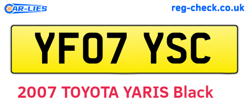 YF07YSC are the vehicle registration plates.
