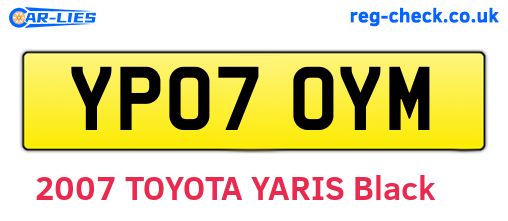 YP07OYM are the vehicle registration plates.