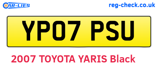 YP07PSU are the vehicle registration plates.