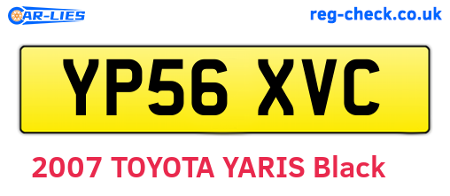 YP56XVC are the vehicle registration plates.