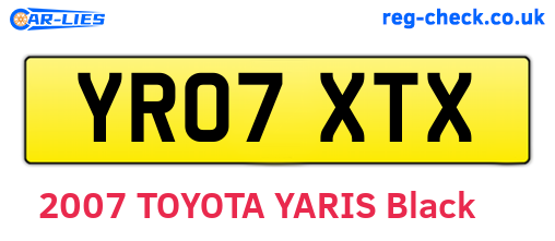YR07XTX are the vehicle registration plates.