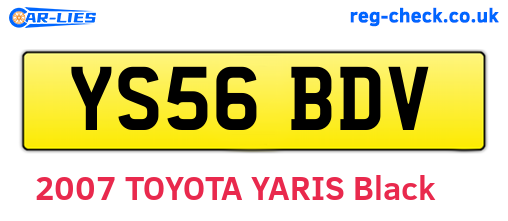YS56BDV are the vehicle registration plates.