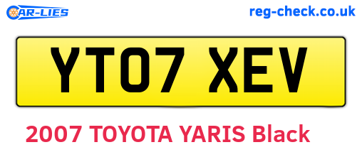 YT07XEV are the vehicle registration plates.