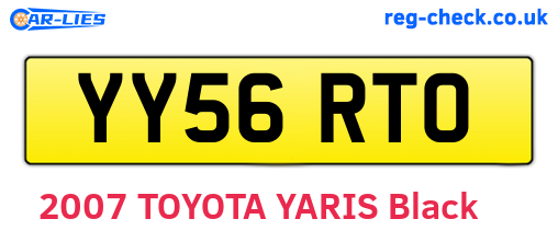 YY56RTO are the vehicle registration plates.