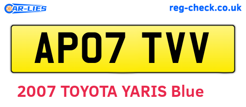 AP07TVV are the vehicle registration plates.