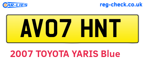 AV07HNT are the vehicle registration plates.