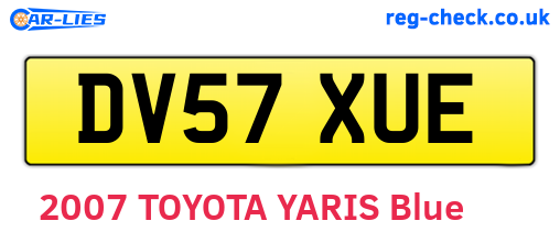 DV57XUE are the vehicle registration plates.