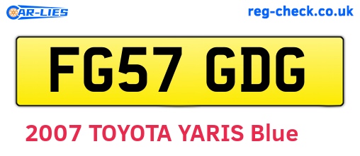 FG57GDG are the vehicle registration plates.