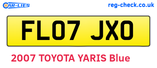 FL07JXO are the vehicle registration plates.