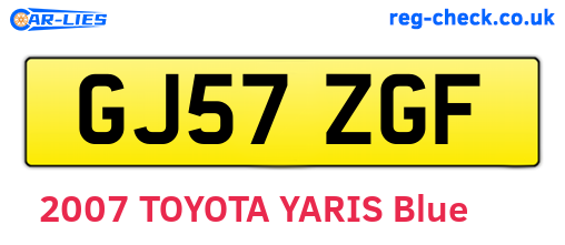 GJ57ZGF are the vehicle registration plates.