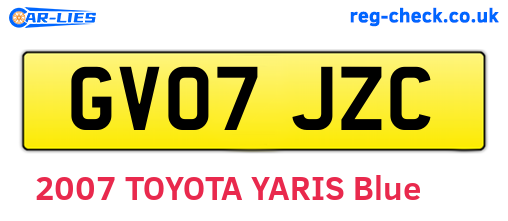 GV07JZC are the vehicle registration plates.