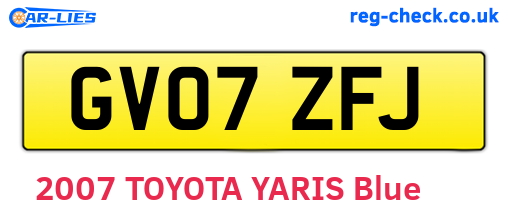 GV07ZFJ are the vehicle registration plates.