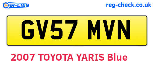 GV57MVN are the vehicle registration plates.