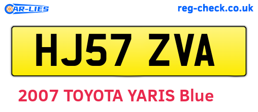 HJ57ZVA are the vehicle registration plates.