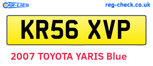 KR56XVP are the vehicle registration plates.