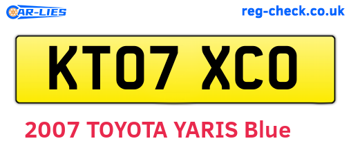 KT07XCO are the vehicle registration plates.