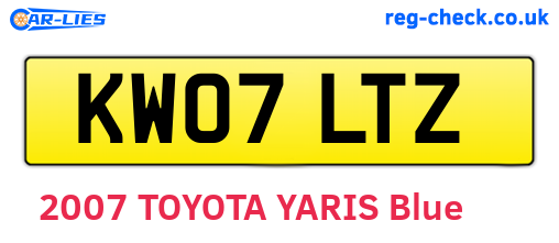 KW07LTZ are the vehicle registration plates.