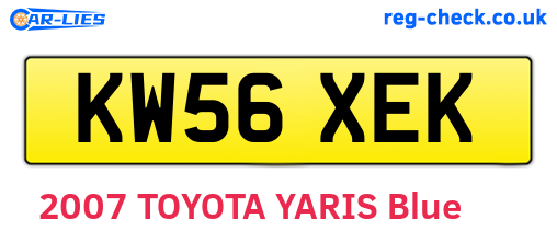 KW56XEK are the vehicle registration plates.